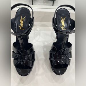 Yves Saint Laurent Glossy Black Heels
